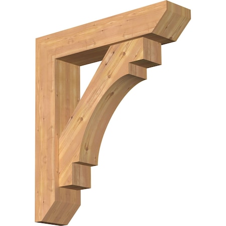 Ekena Millwork Merced Slat Smooth Bracket w/ Offset Brace, Western Red Cedar, 7 1/2"W x 34"D x 38"H BKT0806X34X38MRC06SWR
